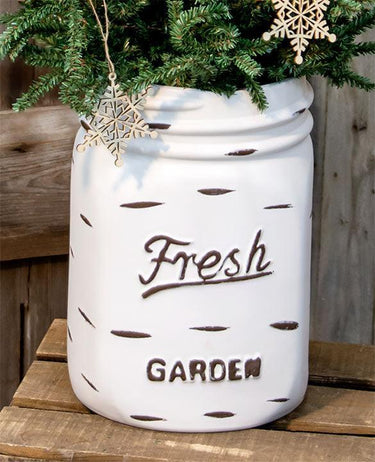 White Mason Jar Planter - The Fox Decor